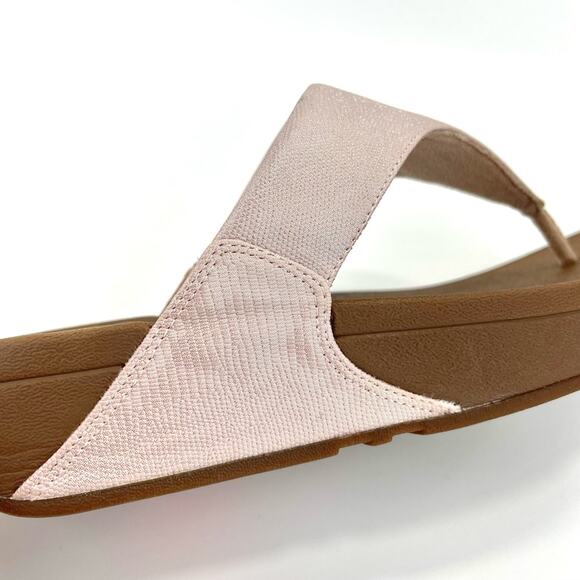 Fitflop Lulu Thong-Toe Sandal/Flip Flop Size 10 Rose Gold Arch Support Cushioned - Picture 12 of 16